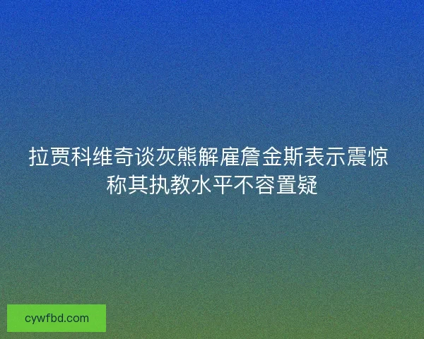 拉贾科维奇谈灰熊解雇詹金斯表示震惊 称其执教水平不容置疑