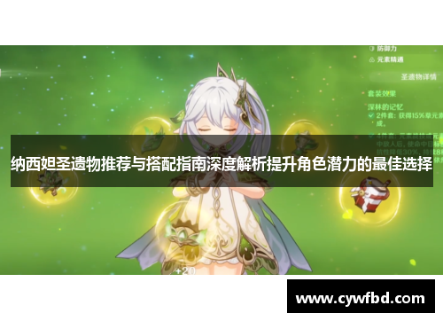 纳西妲圣遗物推荐与搭配指南深度解析提升角色潜力的最佳选择